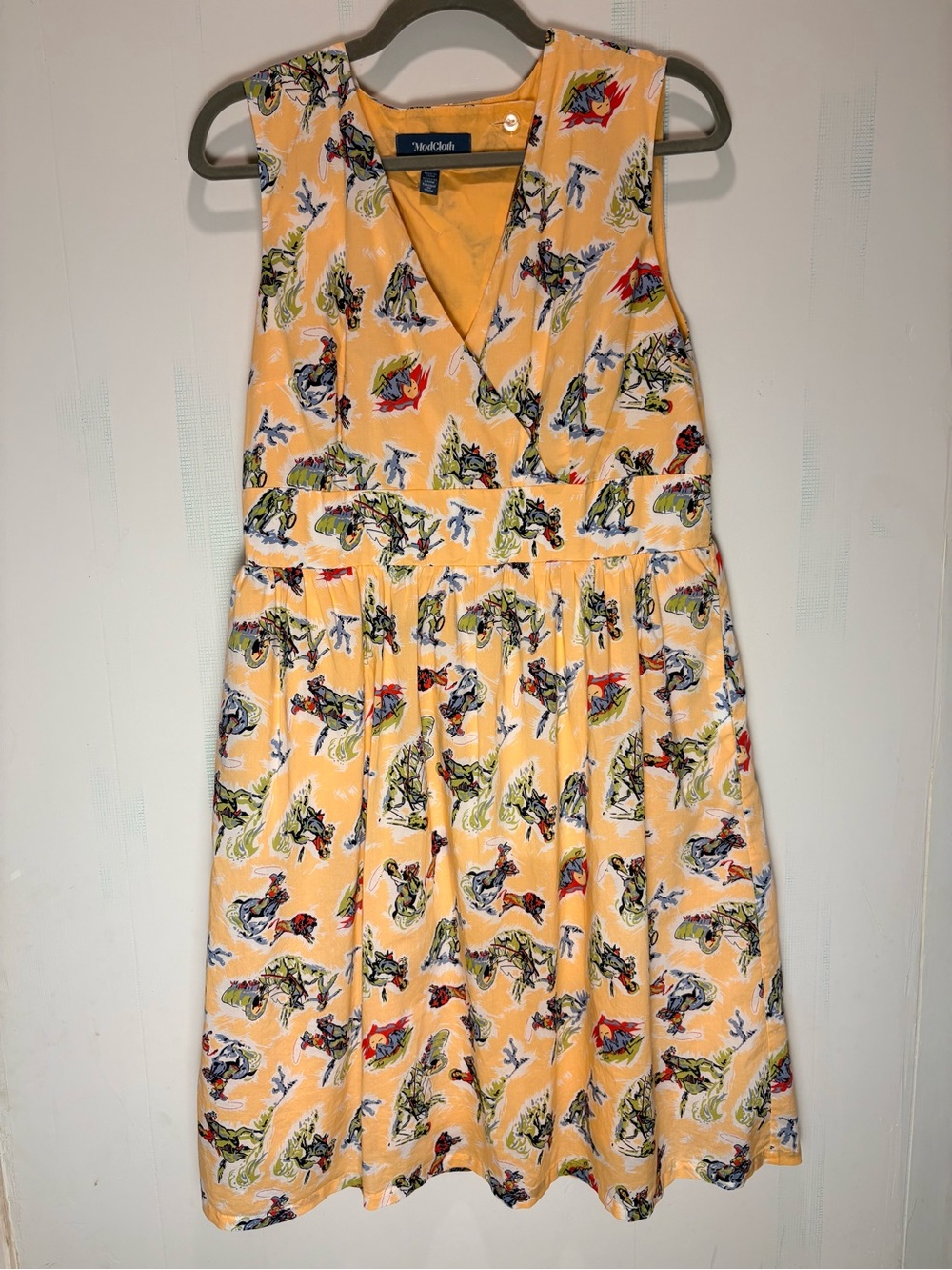 Modcloth Annie Get Your Gun Western Retro Fit & Flare Dress Women’s Size XL
